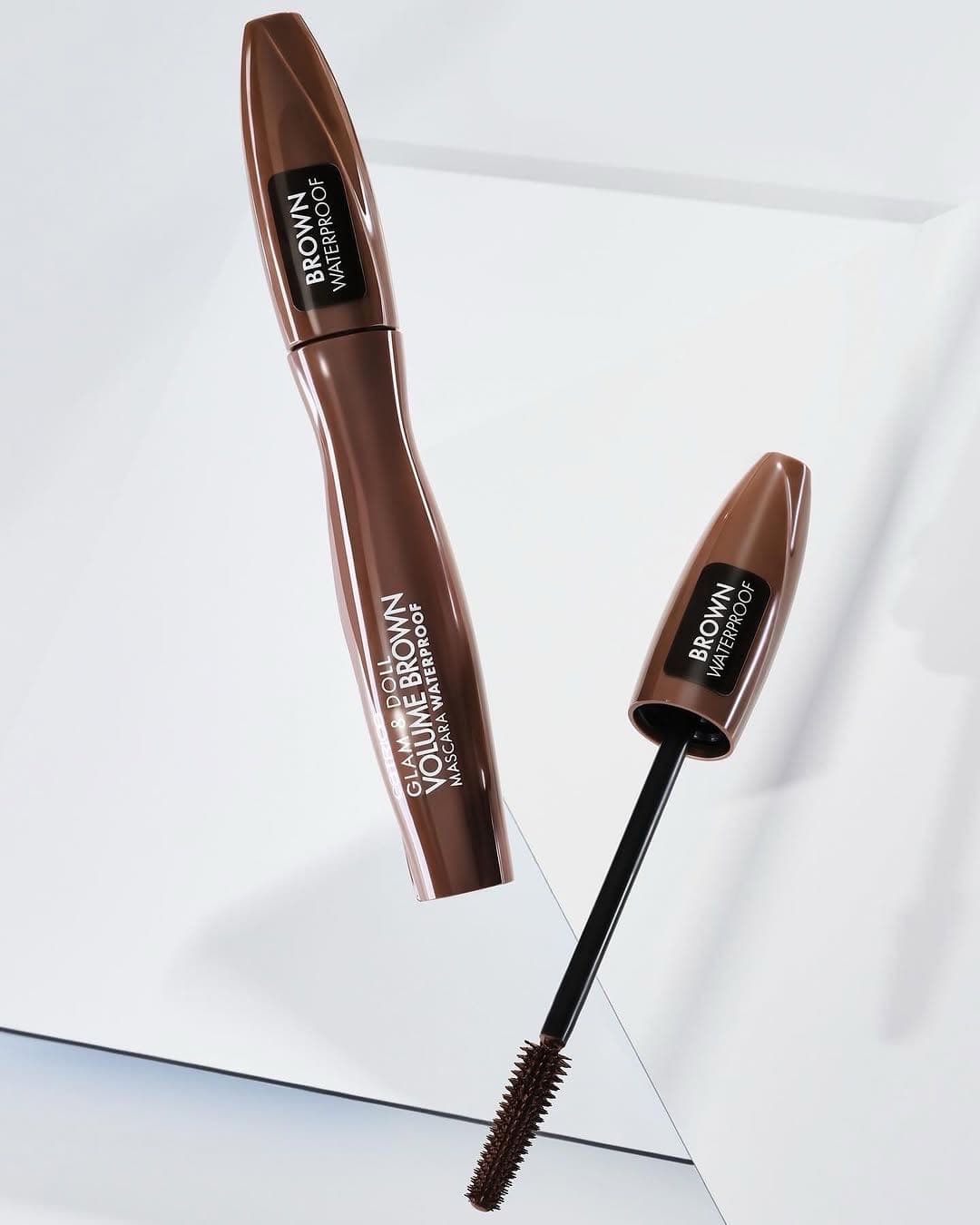 Тушь для ресниц Glam & Doll водостойкая, Volume Brown Mascara Wp, 010 Коричневая