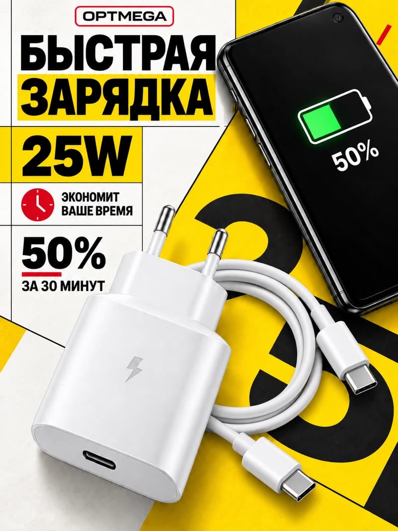 Адаптер, зарядное устройство 45WT/Ватт PD быстрозаряжающий с кабелем Type-C 5A
