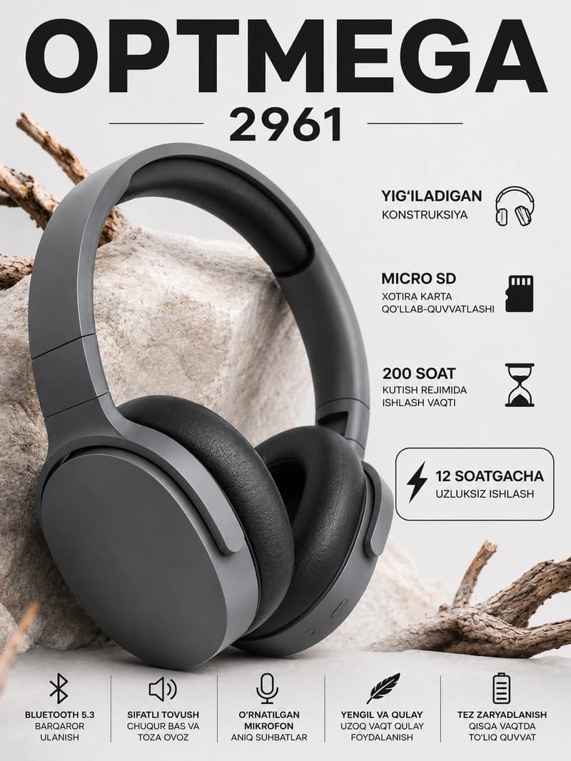 Беспроводные Bluetooth наушники WIR Wireless P2961, с микрофоном, проводные и беспроводные