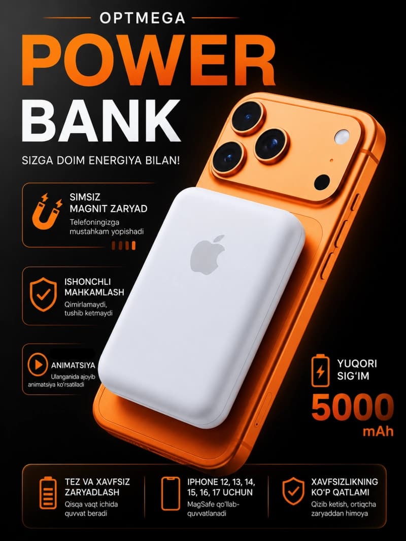 MagSafe внешний аккумулятор для iPhone, 10000 и 5 000 мАч, Power bank