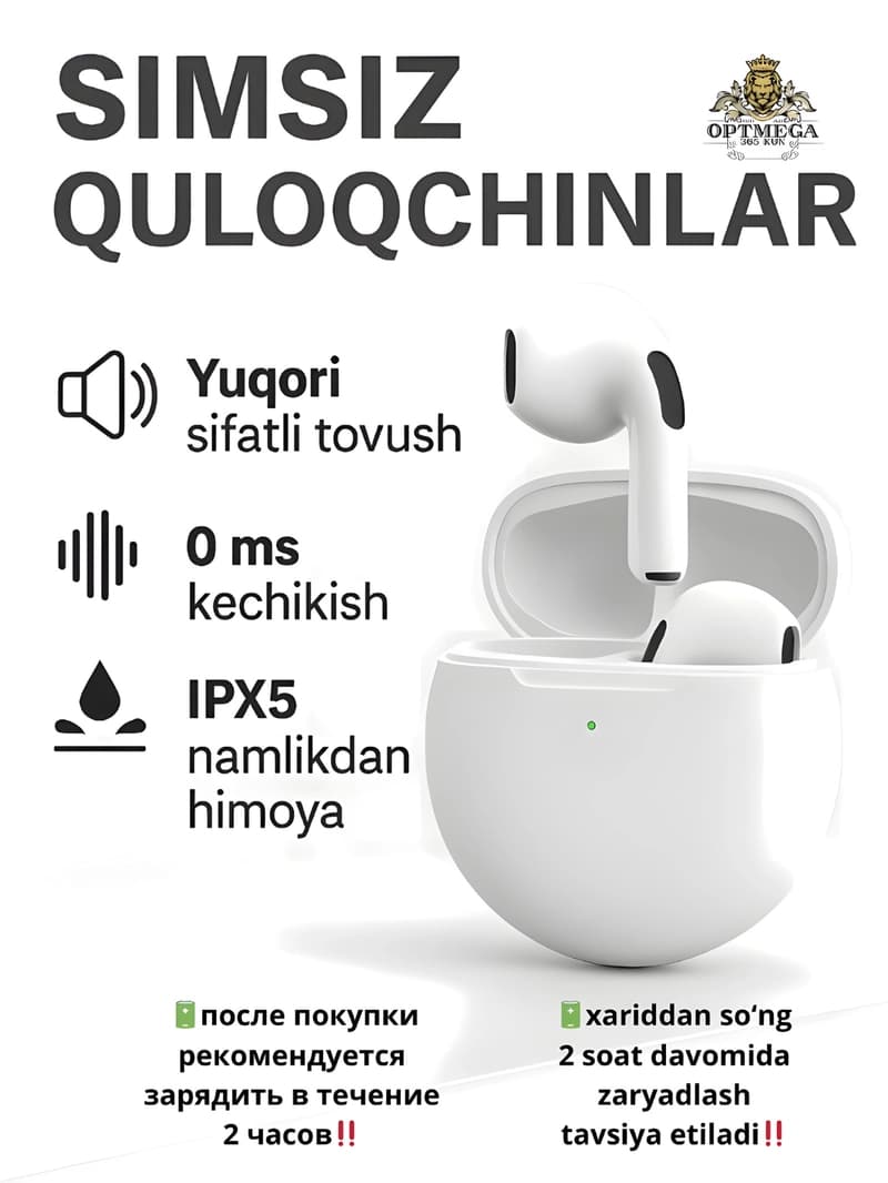 Беспроводные наушники Pro 2, Pro 6, для iPhone и Android, сенсорные