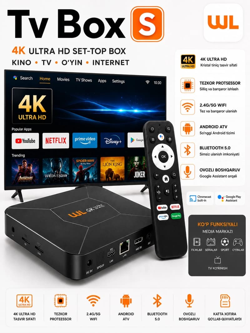 TV Box S (2-го поколения) / Xiaomi TV Stick — Смарт ТВ медиаплеер с поддержкой 4K Ultra HD